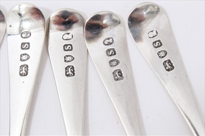 Lot 3472 - Set six silver teaspoons