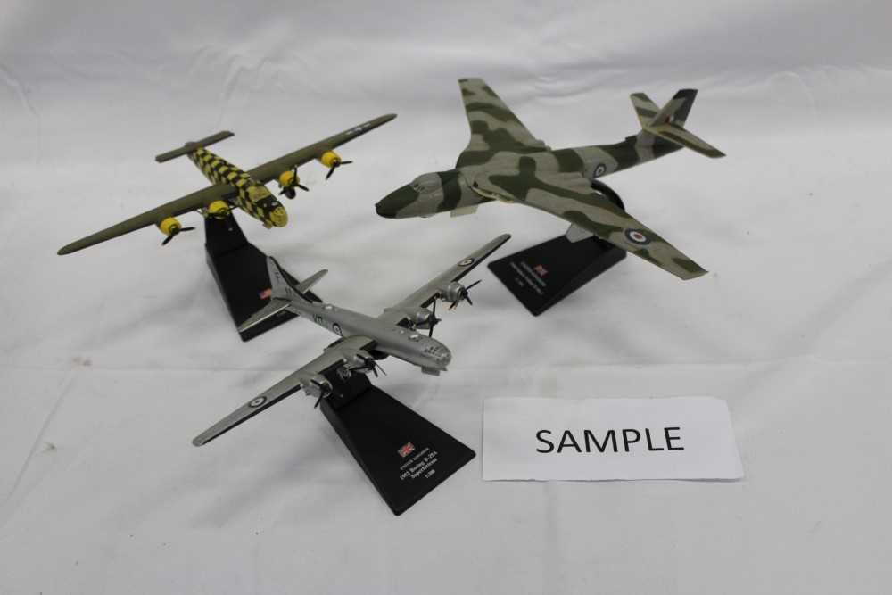 Lot 340 - Aircraft two boxes with die cast models and stands