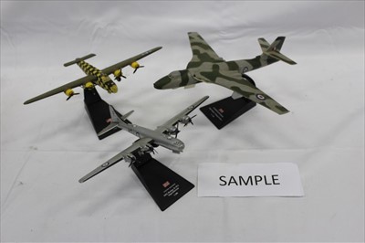 Lot 340 - Aircraft two boxes with die cast models and stands