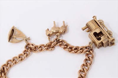 Lot 3192 - Gold 9ct charm bracelet