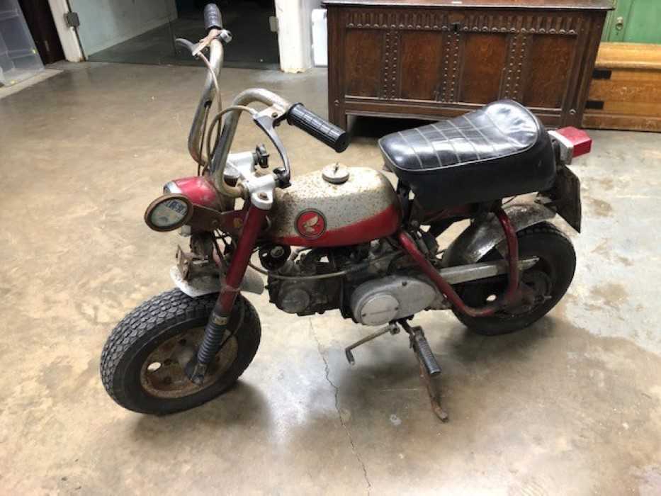 Lot 2955 - 1969 Honda Z Series 50cc 'Monkey Bike', Registration No. EPU 88G, last on the road in the early 1980's and requiring complete restoration.  
 N.B. No keys or documents present