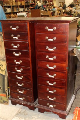 Lot 3880 - Two multi row cabinets containing rocks and minerals plus some additional