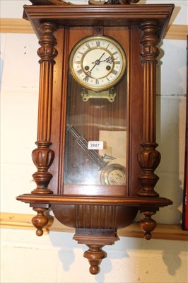 Lot 3887 - Vienna regulator-style wall clock in walnut case