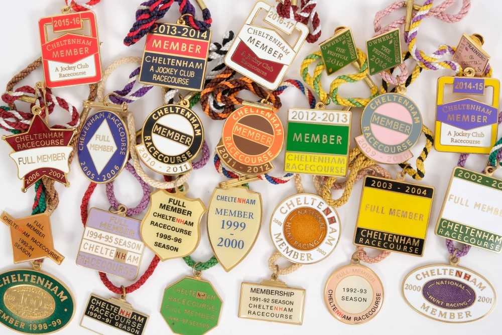 Lot 801 - Collection of enamel racing badges, Cheltenham