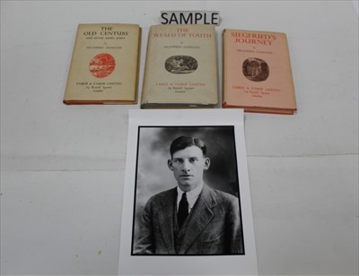 Lot 1228 - Autograph Siegfried Sassoon (1886-1967)- 3 signed books, 2 handwritten letters, signed, plus 1 handwritten envelope, and a photographic portrait.