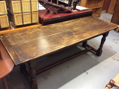 Lot 817 - 17th century style oak refectory table