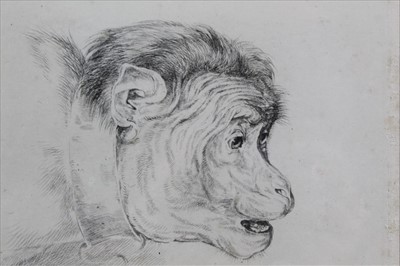 Lot 1032 - John Frederick Lewis (1805-1876) two etchings - A German Wild Boar and a monkey 'Jocko'