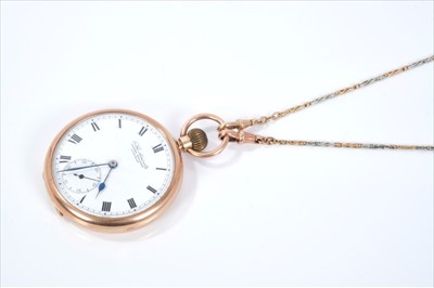 Lot 572 - 9ct gold open-face pocket watch by James Walker, London