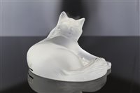 Lot 2013 - Lalique crystal model cat - Happy Cat, bearing...