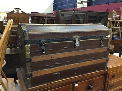 Lot 837 - Brass bound chest