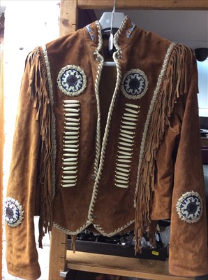 Lot 402 - Western suede jacket with tassel and beadwork decoration