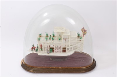 Lot 650 - Early 20th century Chinese model of a junk under a glass dome