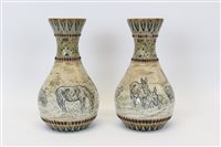 Lot 2016 - Pair of Victorian Doulton Lambeth vases by...