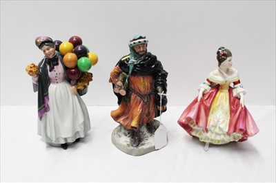 Lot 861 - Three Royal Doulton figures - Good King Wenceslas HN2118, Biddy Pennyfarthing HN1843 and Southern Belle HN2229