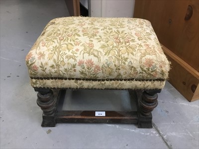 Lot 814 - Old oak Carolean-style foot stool