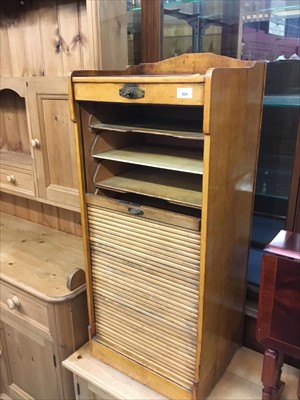 Lot 824 - 1920s beech music cabinet