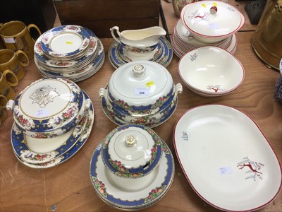 Lot 306 - Three part dinner and tea services, including Crown Devon Stockholm pattern, and other floral patterns