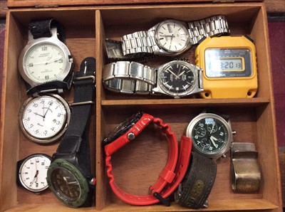 Lot 652 - Various wristwatches and silver money clip