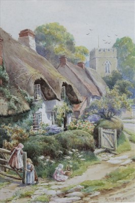 Lot 1118 - Maud Hollyer watercolour - Cottages