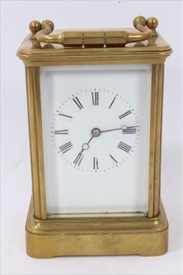 Lot 601 - Late 19th / early 20th century carriage clock