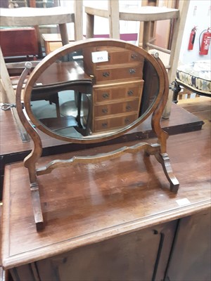 Lot 915 - Regency Mahogany dressing mirror of oval form