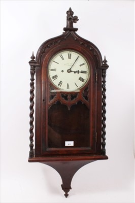 Lot 611 - Victorian Gothic wall clock by Pomeritt of Manchester