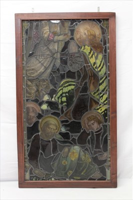 Lot 621 - Large 19th century stained glass panel