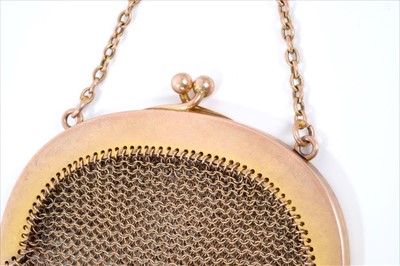 Lot 501 - Gold 9ct mesh evening bag