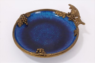 Lot 654 - Late 19th century Sèvres ormolu mounted faience dish