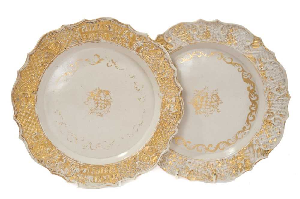 Lot 81 - Two rare mid-18th century English salt glazed plates