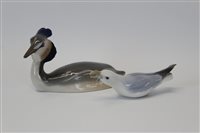 Lot 2037 - Royal Copenhagen model of a grebe, numbered...