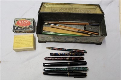 Lot 1862 - Group of assorted vintage pens and nibs