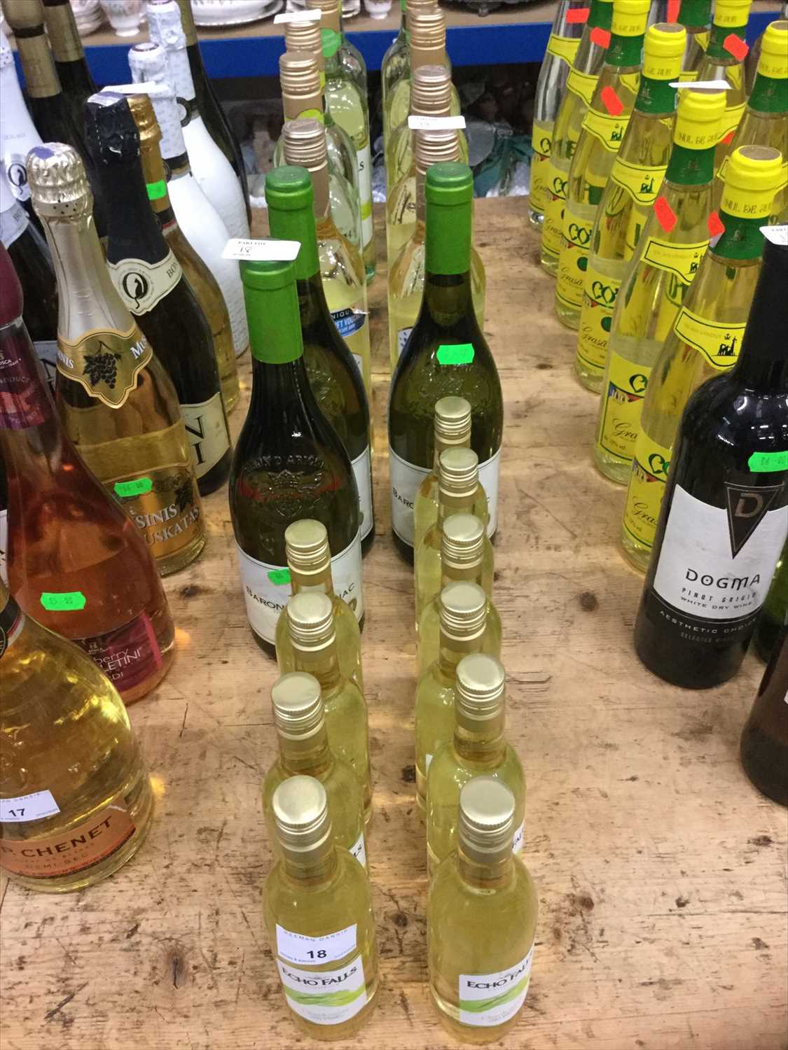 Lot 18 - White wine- twenty three bottles to include Echo Falls 187ml bottles (23)