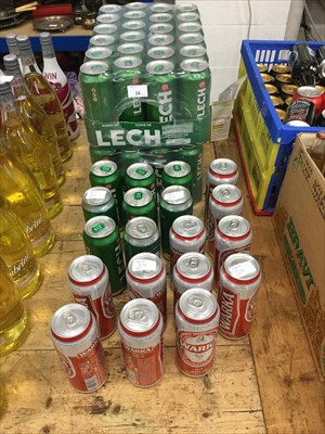 Lot 24 - Beer- sixty seven cans of Lech lager and other beers (67)