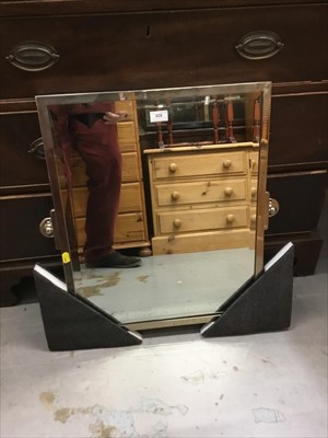 Lot 820 - Art Deco-style nickel framed swivel bathroom mirror with bevelled plate