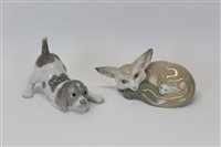 Lot 2044 - Lladro porcelain model of a puppy and one...