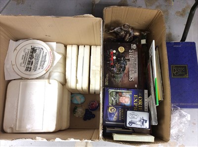 Lot 408 - Two boxes of railway related items and sundries