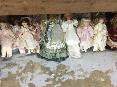 Lot 60 - Dolls- collection in period costume on display stands (qty)