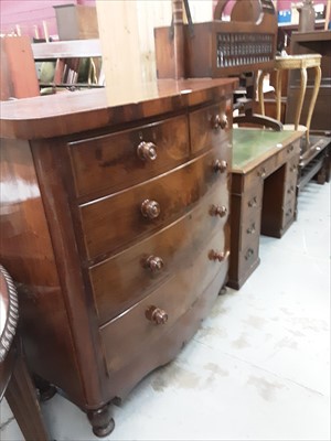 Lot 863 - Victorian mahogany bowfront chest of two short and three long graduated drawers