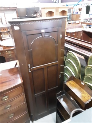 Lot 868 - 1930's narrow oak hall cupboard/wardrobe