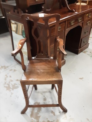 Lot 849 - George III childs highchair with pierced splat back