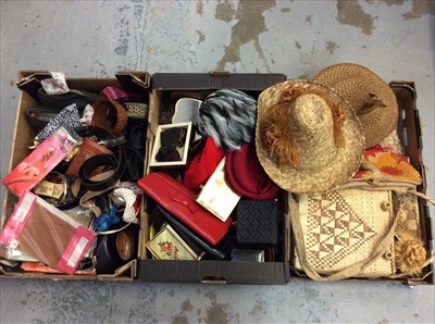 Lot 517 - Ladies shoes, hats, bags, and other accessories (3 boxes)