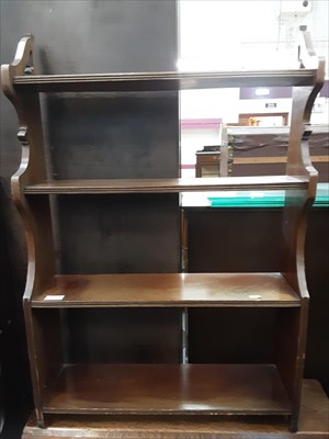 Lot 851 - Hanging open bookcase, Sutherland table, Victorian commode and a folding chair (4)