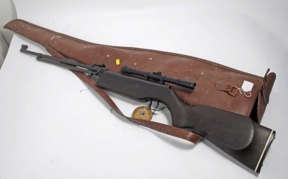 Lot 803 - Relum Tornado 2.22 air rifle with Bisley 4x20 telescopic sight, in vinyl slip case