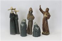 Lot 2051 - Five Lladro religious figures - including Monk,...