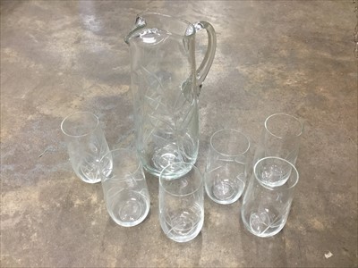 Lot 135 - Fine quality cut glass lemonade set