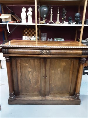 Lot 858 - 19th century rosewood chiffonier with two frieze drawers and two panelled doors below