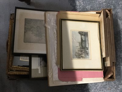 Lot 106 - Group of 19th century prints and engravings (1 box)