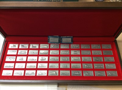 Lot 426 - Great British Locomotives set of 50 pewter ingots by The National Railway Museum Inaugural Edition, in presentation box, plus two additional ingots