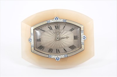 Lot 602 - 1920s Art Deco travel clock retailed by Mappin & Webb